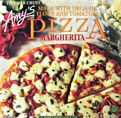 Decorative Packaging On Amy's Margherita Pizza