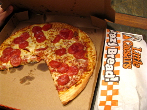 A Pepperoni Pizza From Little Caesars